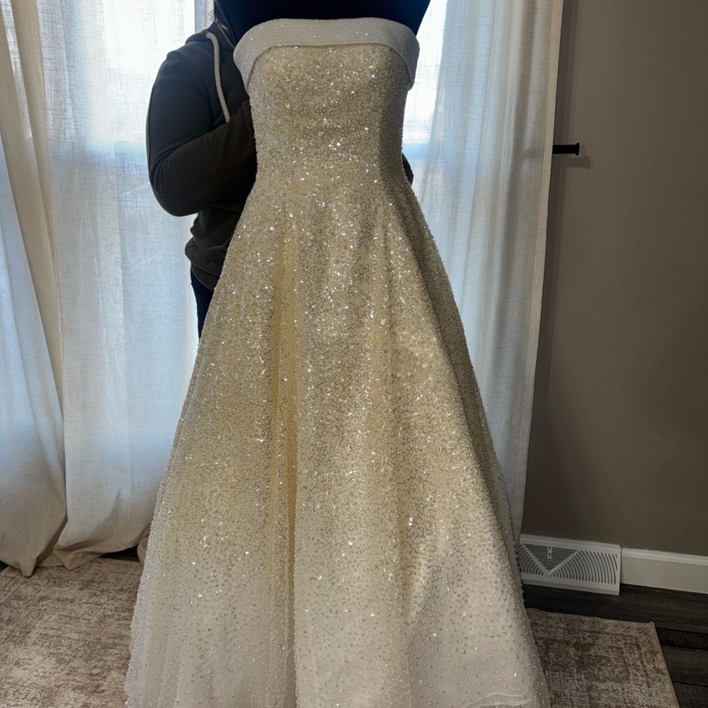 Elegant Strapless Sequin Gown